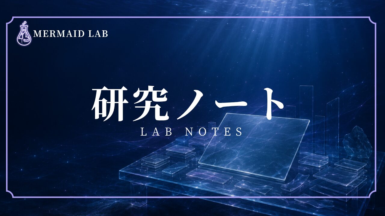 水中表現や技術の観察記録をまとめるMermaid Lab研究ノート